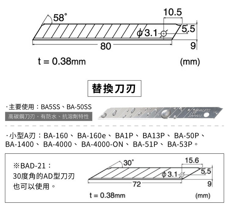 耀您館★日本NT Cutter抗鏽防酸自動鎖定A刃可水洗小型美工刀STL-ONE(左右兩用;18-8不銹鋼握把;附替刃&折刀片器)耐有機溶劑切割刀，適汔車隔熱紙貼用【APP下單點數4倍送】 6