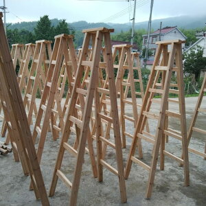 人字梯木梯子實木折疊雙側梯家工地水電用梯幼兒園用加粗加厚杉木
