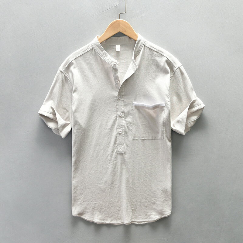 現貨+預購 男襯衫長袖上衣男商務休閒襯衫上衣-日系簡約百搭男裝2色74kz74【獨家進口】【米蘭精品】