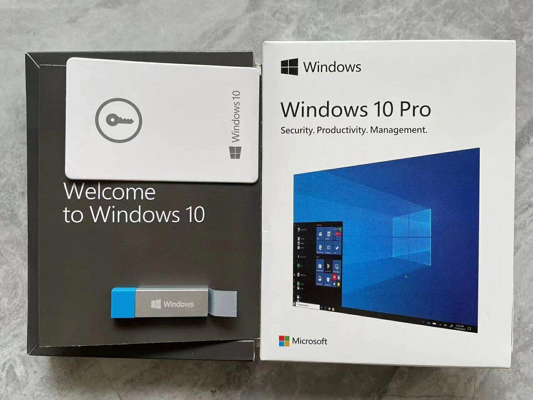 Win10專業版彩盒USB安裝隨身碟 原廠正版授權一機一號 在線電話啟用支援家庭版升級 永久重灌【微軟批發零售】