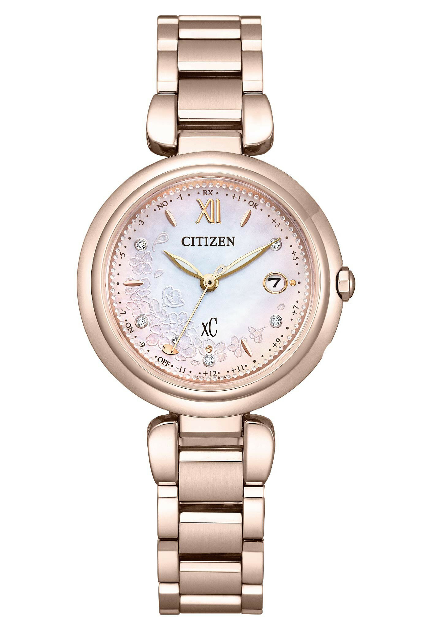 送禮首選★CITIZEN星辰 XC 櫻舞翩翩電波光動能鈦金屬腕錶ES9467-89N  附提袋【全館滿額折價★APP下單點數4倍送】線上購買享_實體門市同步服務