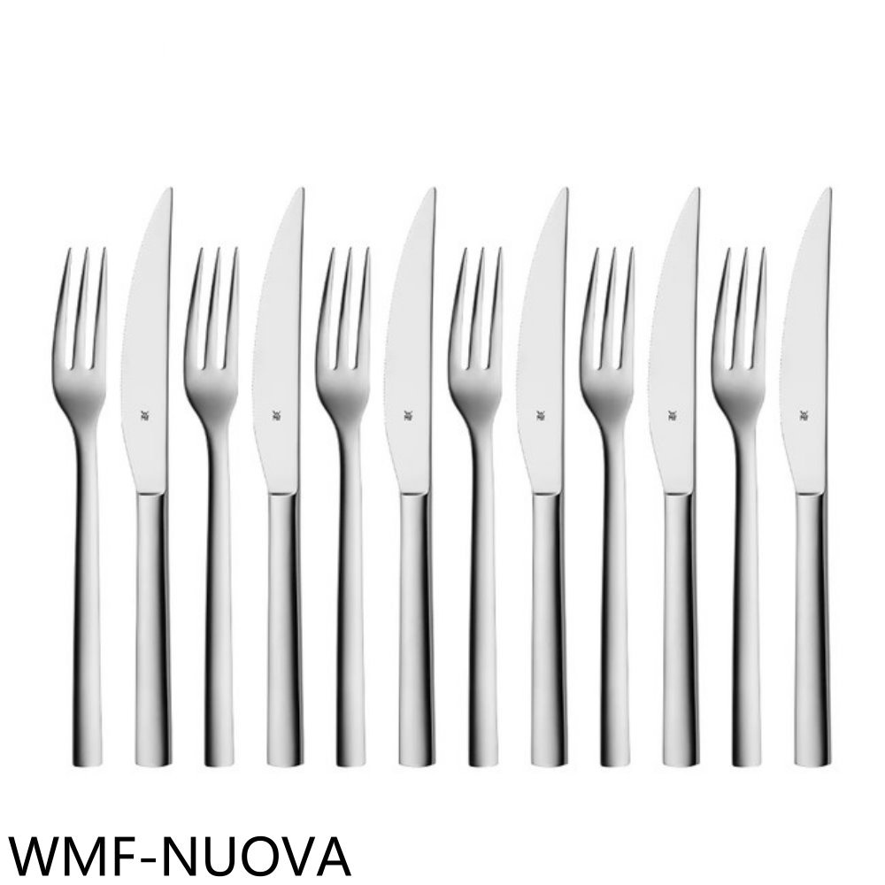 送樂點1%等同99折★WMF【WMF-NUOVA】不鏽鋼NUOVA牛排刀叉12件組贈