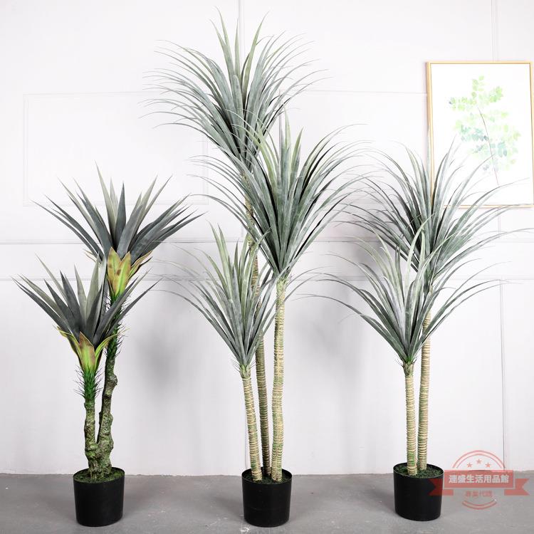 模擬龍血鐵假千年木綠鐵樹假綠植盆栽園林造景酒店擺件