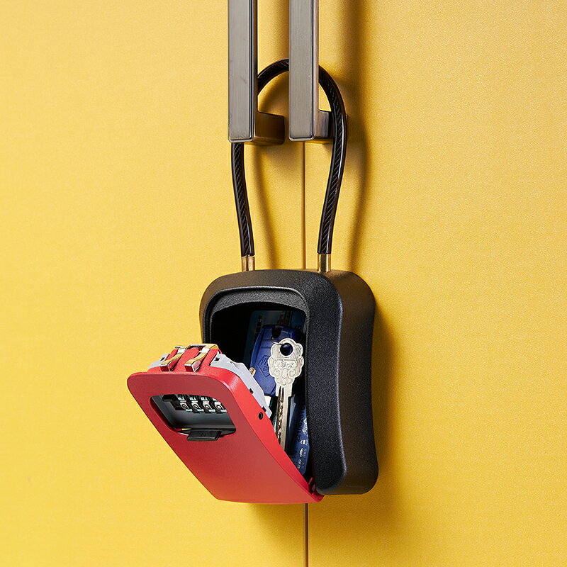 鑰匙盒 鑰匙掛勾 收納盒 裝修鑰匙密碼盒室外戶外牆壁掛式免安裝金屬密碼鎖密碼盒子裝鑰匙『ZW4510』