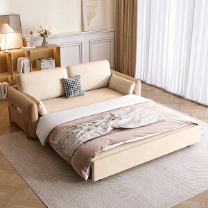 輕奢小戶型客廳沙發床多功能兩用可折疊儲物現代風格免洗科技布