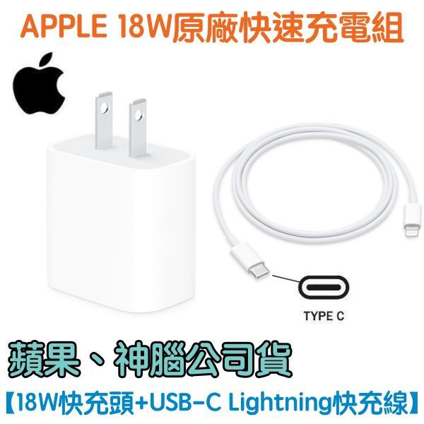 【$199免運】蘋果公司貨【神腦代理】18W 蘋果原廠快速充電組 USB-C iP13 iPhone12 11 Pro X XR XS iPad