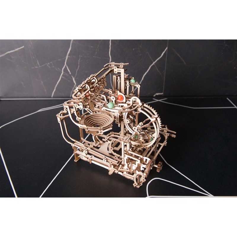 強強滾生活 UGEARS - 瘋狂彈珠台2號 滾球機關 彈珠雲霄飛車 動力模型 木製模型 積木玩具 1
