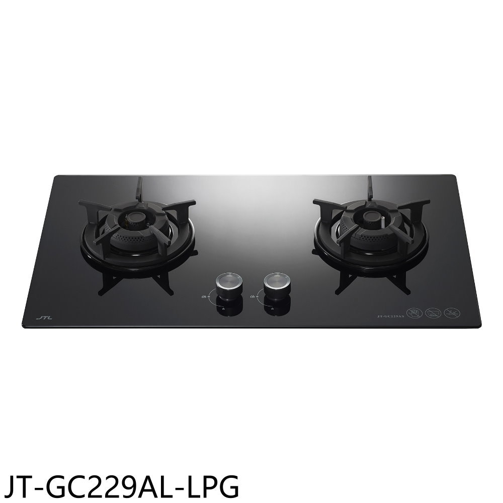 結帳97折★喜特麗【JT-GC229AL-LPG】二口玻璃檯面爐瓦斯爐桶裝瓦斯(全省安裝)(7-11商品卡1300元)