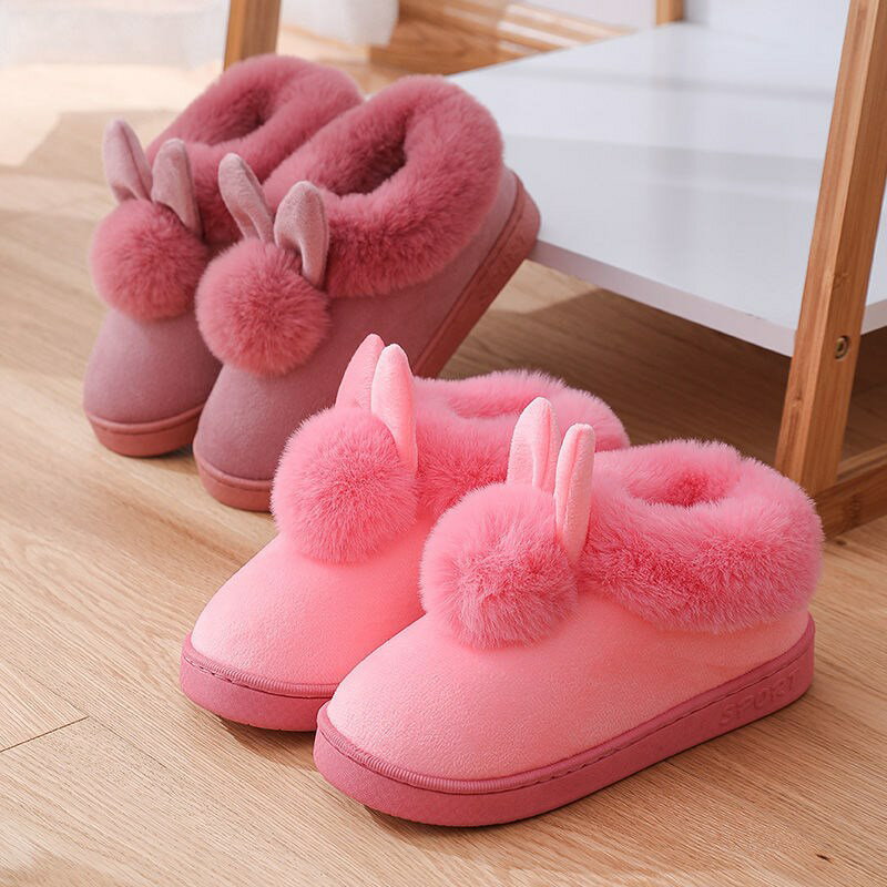 棉拖鞋女冬季保暖居家親子棉鞋舒適月子鞋室內外厚底防滑包跟棉鞋 3