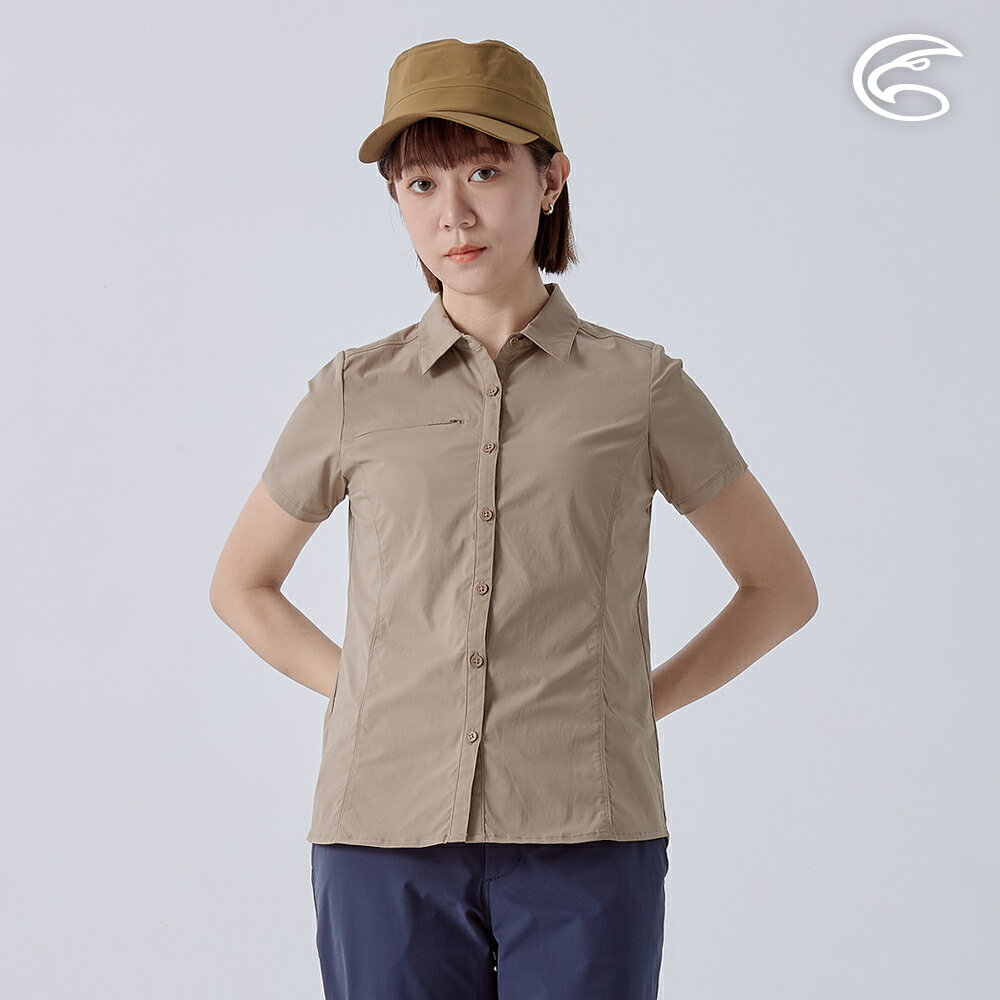 ADISI 女UPF50+透氣快乾短袖襯衫 AL2411020 (S-2XL)｜抗UV 彈性 吸濕 速乾 輕薄 休閒上衣