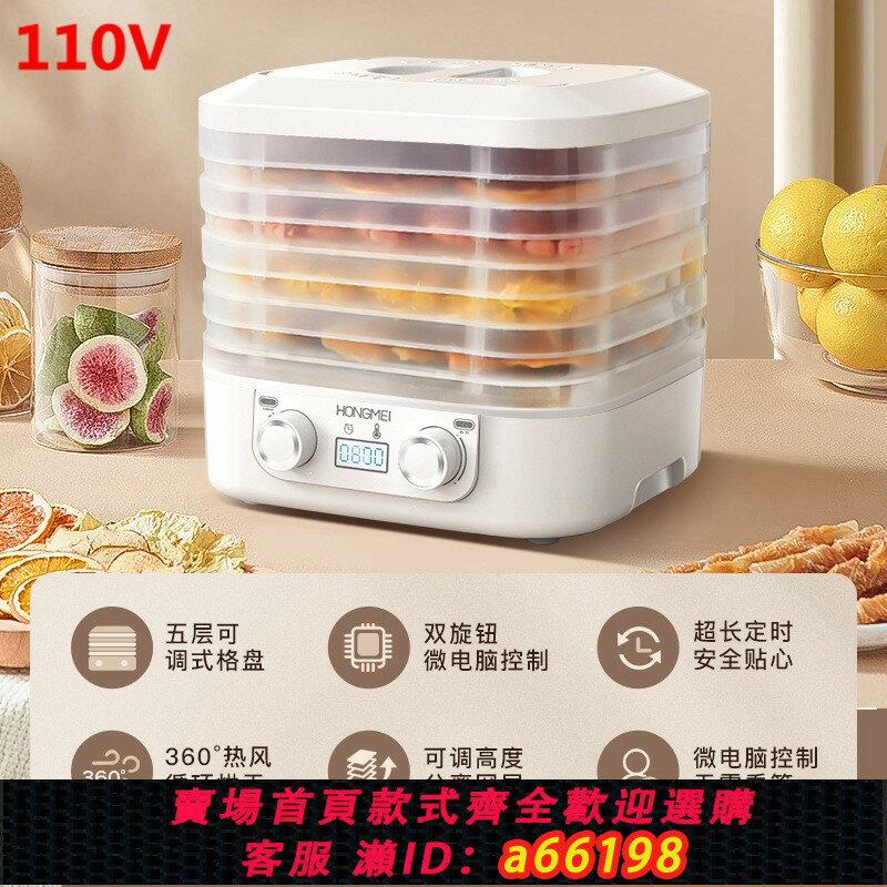 【臺灣公司 可開發票】跨境110V美規英歐規小型乾果機家用全自動水果肉類蔬菜食物烘乾機