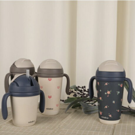 【韓國品牌】北歐風握把吸管水壺(加送一組吸管配件) 兒童水壺