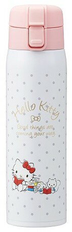 大賀屋 日貨 Hello Kitty 保溫瓶 水壺 保溫瓶 保溫 保冰 水瓶 三麗鷗 凱蒂貓 正版 J00019105