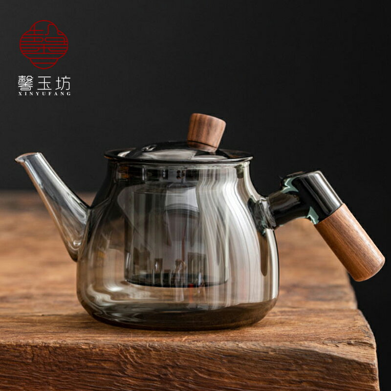 耐高溫煙灰玻璃茶壺過濾花茶煮茶壺電陶爐可加熱家用功夫泡茶壺