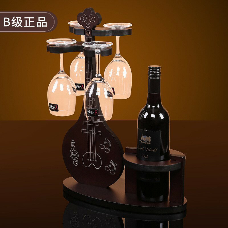 酒神牌琵琶琴酒架紅酒實木創意歐式酒架歐式葡萄酒酒架木質紅酒架