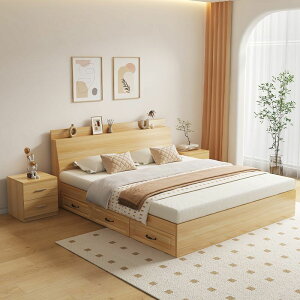 榻榻米箱體板式床多功能雙人床1.5米1.2米單人床高箱抽屜床儲物床