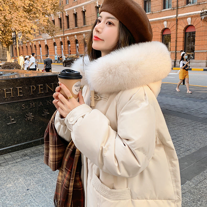 快速出貨/羽絨外套 長大衣 羽絨服女寬松韓版中長款年新款高檔冬季過膝加厚白鴨絨外套潮