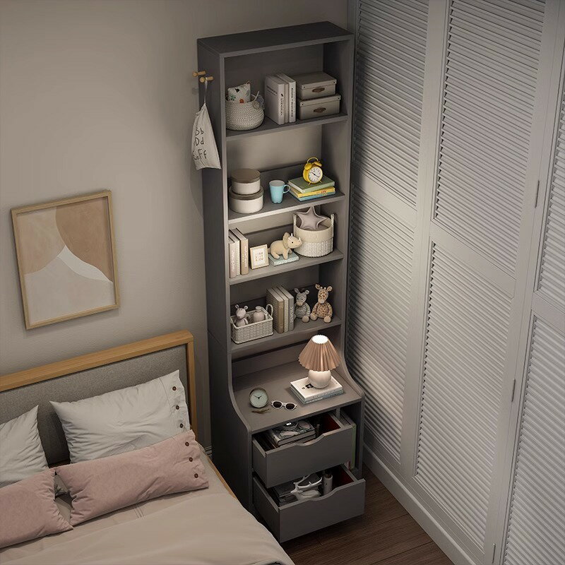免運開發票 床頭柜簡約現代臥室加高多功能床邊柜子書架一體小儲物簡易置物架
