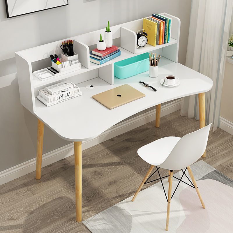 北歐電腦桌臺式家用臥室書桌書架組合簡易學習桌學生桌子椅子一套