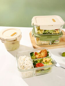 上班族玻璃餐盒分隔帶飯飯盒微波爐加熱專用保鮮盒湯碗水果便當盒