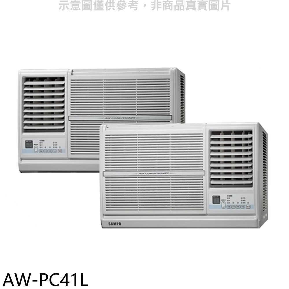 送樂點1%等同99折★聲寶【AW-PC41L】定頻左吹窗型冷氣(含標準安裝)(7-11商品卡1800元)