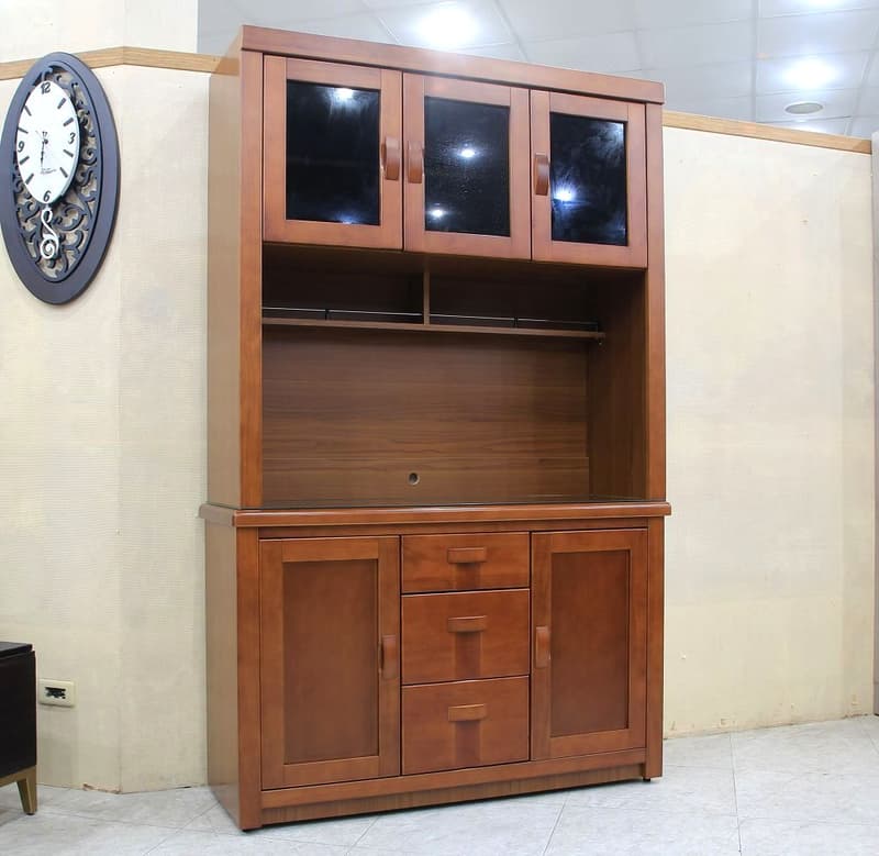 【歐風別館】陶德柚木色半實木4.2尺餐櫃【基隆至台中免運費】