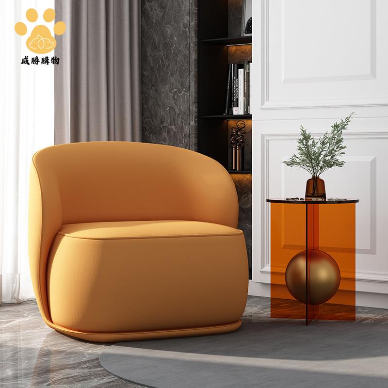 北歐輕奢單人沙發椅酒店公寓臥室書房民宿布藝休閑小沙發設計師zm7181ws7181