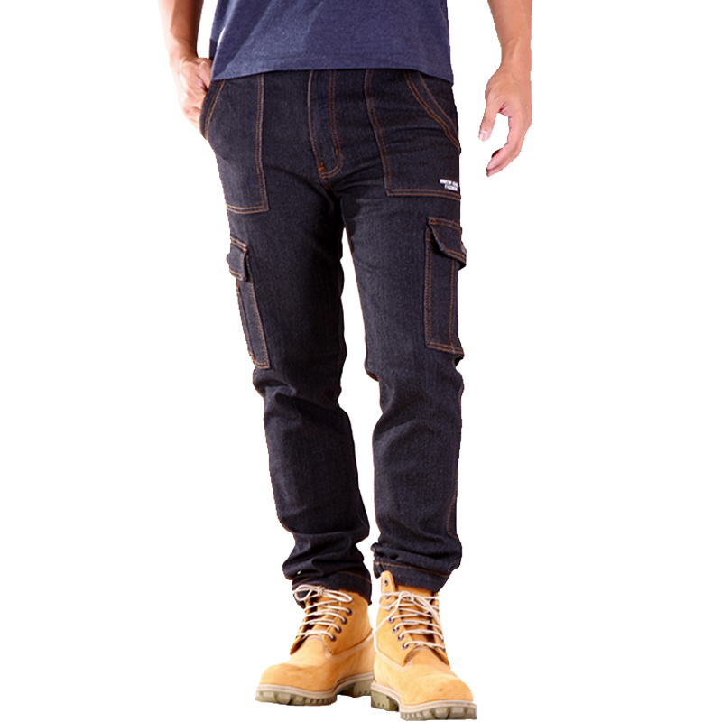 高彈力 多袋 筆袋 牛仔工作褲 JOGGER 縮口褲 兩色 7350CS衣舖【機能與造型兼具】 1