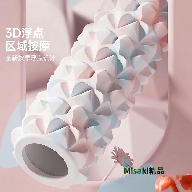 泡沫軸狼牙棒按摩滾軸滾輪筋膜球肌肉放松專業瘦腿滾背神器瑜伽柱-Misaki精品