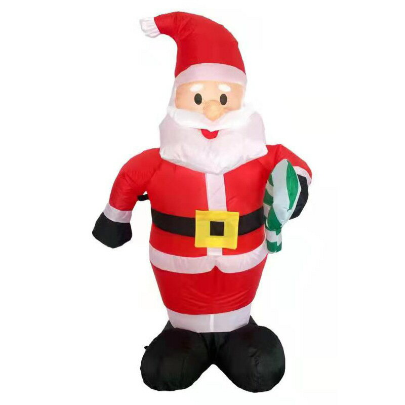 聖誕節裝飾 跨境專供圣誕裝飾品活動場地布置道具1.2m小拐杖圣誕老人充氣氣模 夏洛特居家名品