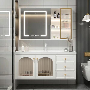 陶瓷一體盆浴柜室組合智能洗臉手盆衛生間洗漱臺現代簡約衛浴套裝