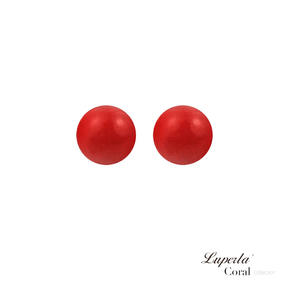 大東山珠寶 天然頂級全紅珊瑚耳環 7.5-8MM 18K白金 天然紅珊瑚 皇室專屬