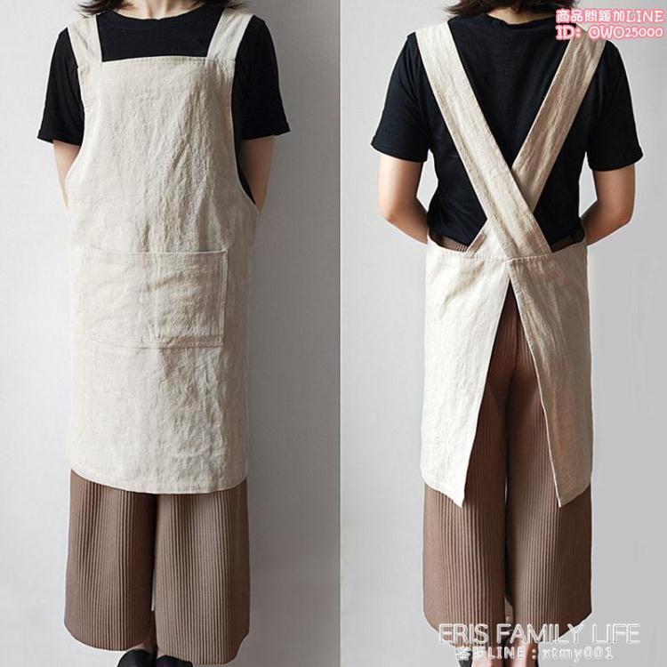 圍裙女時尚男工作服家用廚房防水油定制logo印字可愛日式背帶韓版