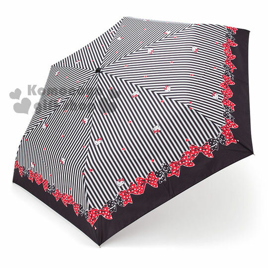 <br/><br/>  〔小禮堂〕Hello Kitty 折疊雨陽傘《黑白條紋.點點蝴蝶結.大臉.愛心》抗UV材質<br/><br/>