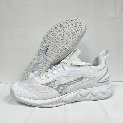 MIZUNO 美津濃 女排球鞋 WAVE LUMINOUS 3 襪套式 避震穩定 白灰 V1GC242041 大自在