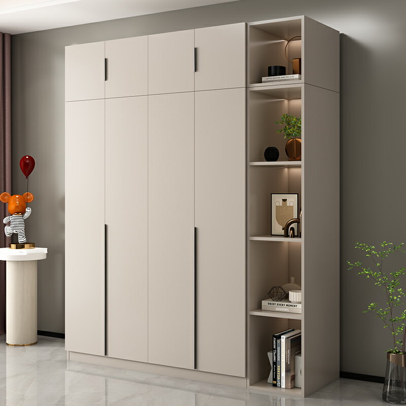 衣柜現代簡約家用臥室小戶型出租房用經濟型木質簡易推拉門掛衣櫥