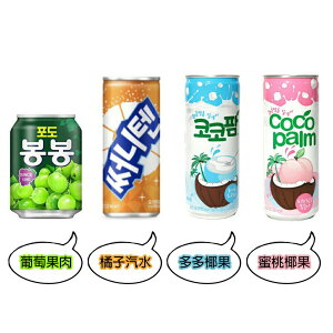 【首爾先生mrseoul】韓國 HAITAI 海太 果汁飲料 (葡萄果肉/橘子汽水/多多椰果/水蜜桃椰果)