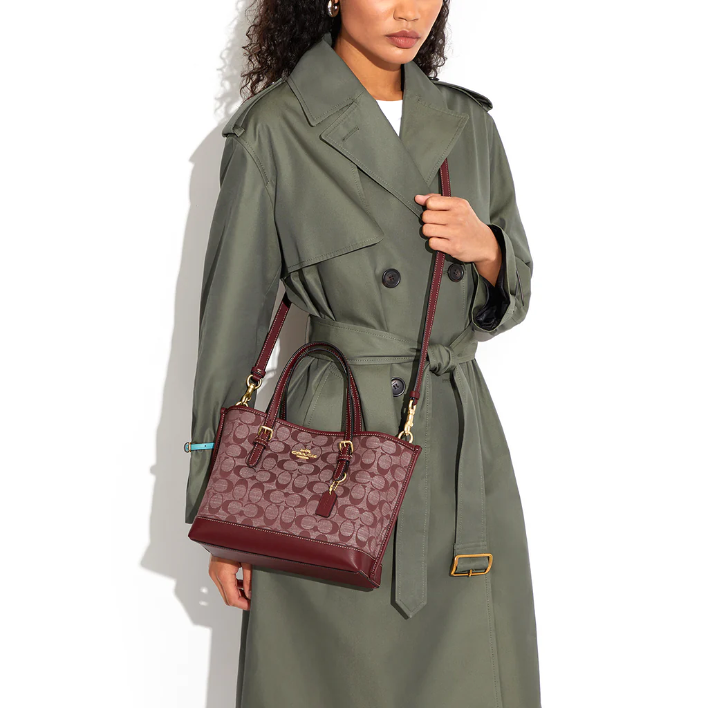 精選★COACH Mollie25 中號香布蕾chambray 手提單肩斜挎包 CH228(深藍現貨)~【母親節禮物★菲尼斯 國際精品3折起 春夏新品 換季下殺】 7