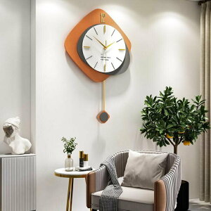 優樂悅~鐘錶掛鐘 客廳簡約現代時鐘 創意造型壁鐘 歐式輕奢時鐘 幾何圖形鐘錶 客廳背景裝飾