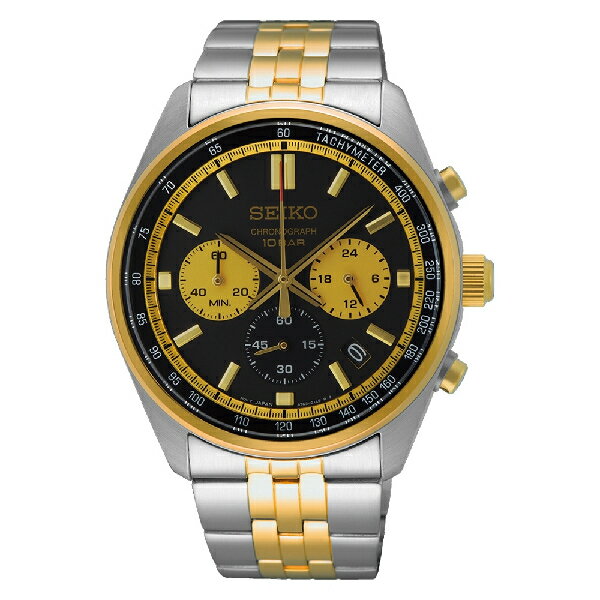 seiko SK037 精工錶CS系列 SK037 (SSB430P1/8T63-00W0KS)熊貓三眼計時紳士潮流男錶 金色系 41.5mm｜樂天全館特惠中★指定刷卡回饋10%