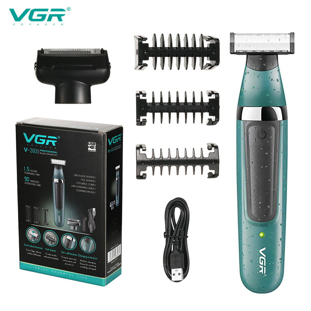 vgr多功能電動剃須刀刮鬍刀剃毛器usb便攜式剃須刮毛水洗V393