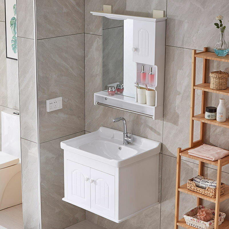 洗手盆櫃組合衛生間小戶型北歐簡約洗臉墻式浴室櫃洗漱臺組合