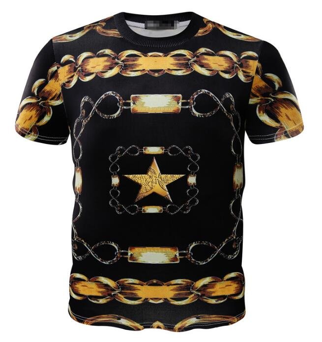 FINDSENSE Z1 日系 流行 男 時尚 3D 個性五星鏈條 短袖T恤 特色短T