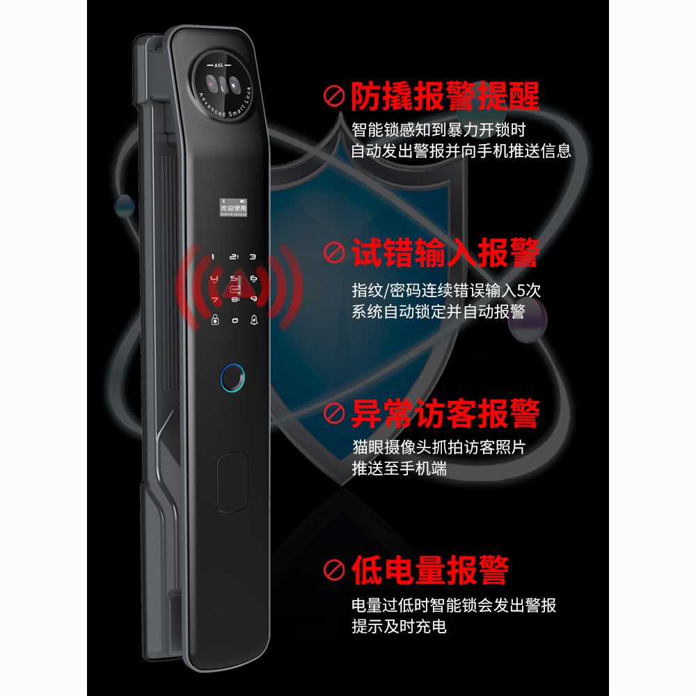 小米有品智慧門鎖電子指紋鎖防盜門密碼鎖人臉識別家用可視全自動-享樂