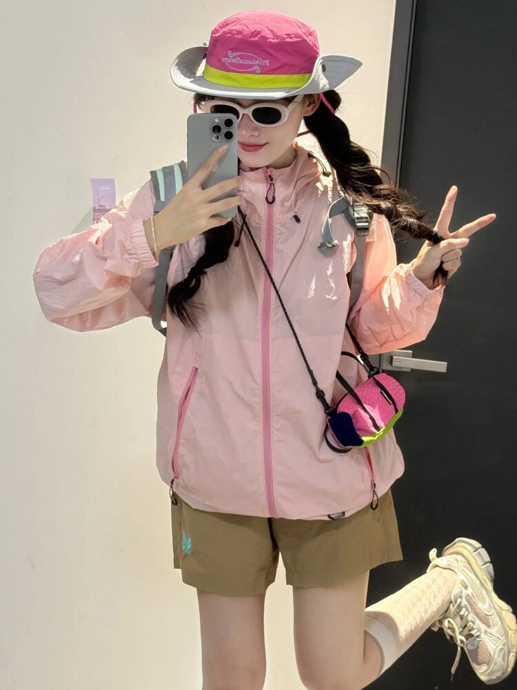 白玉冷白皮戶外山系2026新款原紗防曬衣女UPF涼感連帽巨好看外套 1