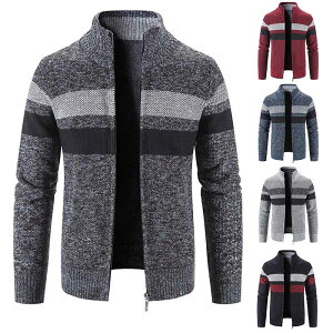 加絨厚款針織開衫男士毛衣外套秋冬季韓版潮流個性寬松毛線衣夾克