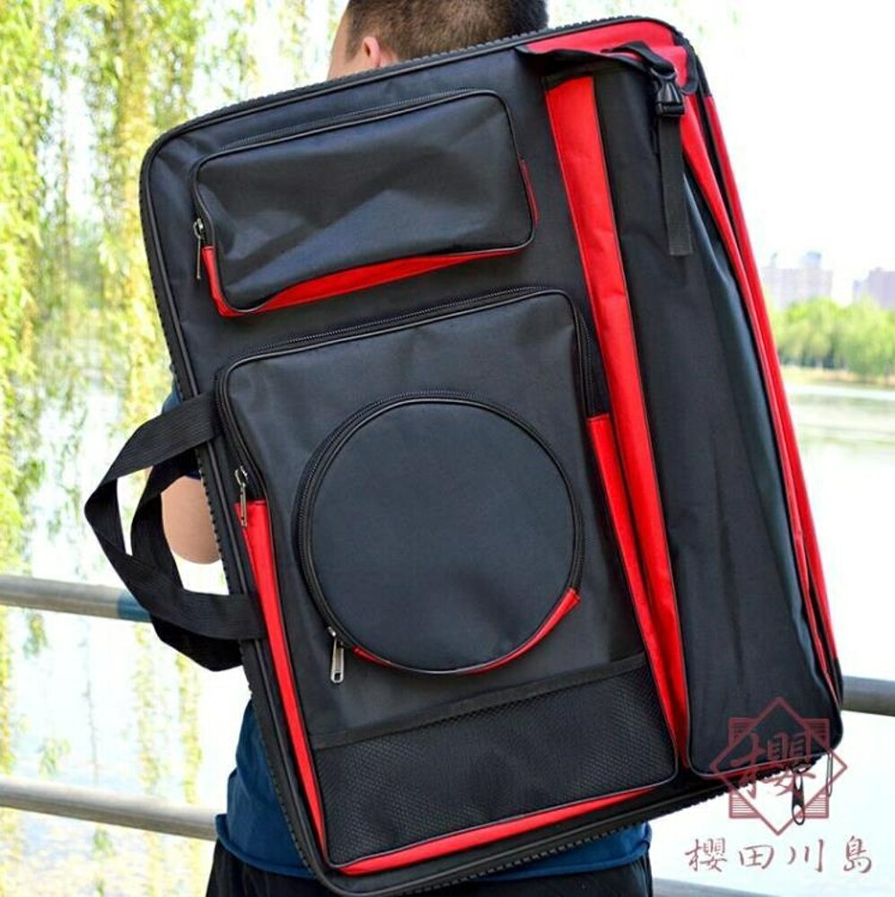 畫板包4K雙肩後背素描美術袋收納畫包防水【櫻田川島】