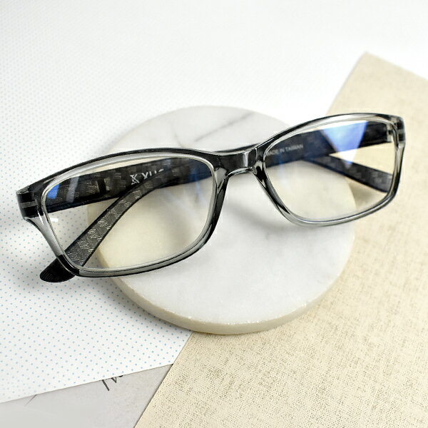 老花眼鏡 編織紋路透明灰膠框眼鏡【NYK57】