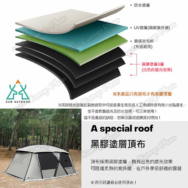 【KZM】NEW X5 PRO 別墅帳 K251T3T16 4-5人帳 客廳帳 別墅帳 帳篷 戶外 露營 悠遊戶外 7