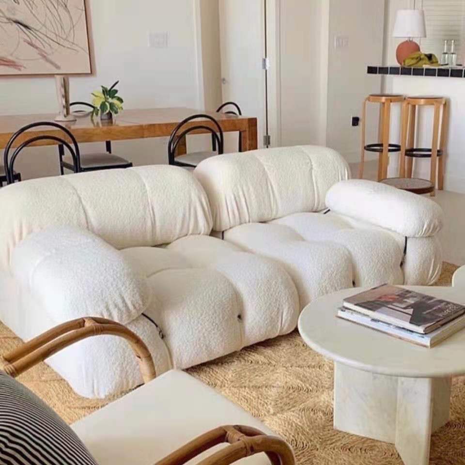 懶人沙發 創意設計方模塊羊羔絨客廳休閑沙發北歐懶人沙發